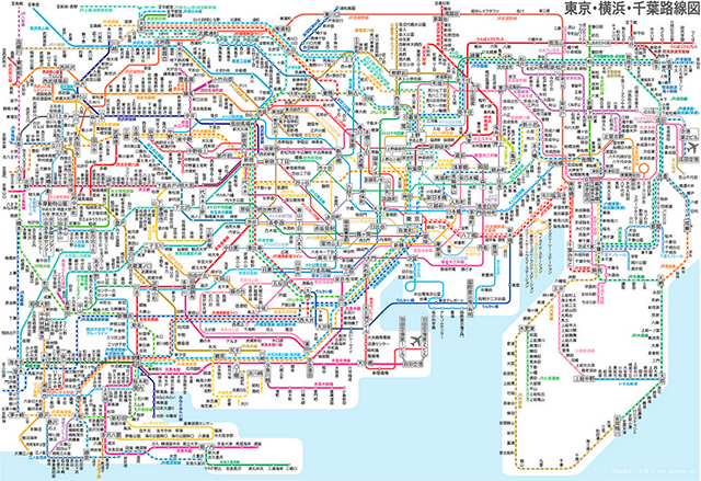 carte des trains de Tokyo