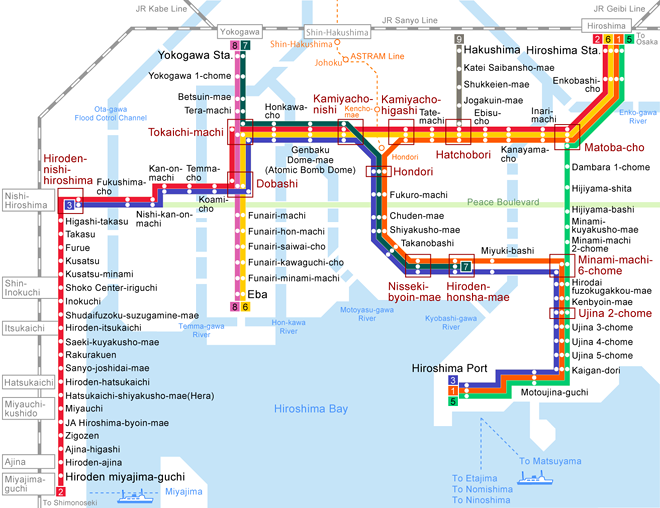 Plan du tramway de Hiroshima