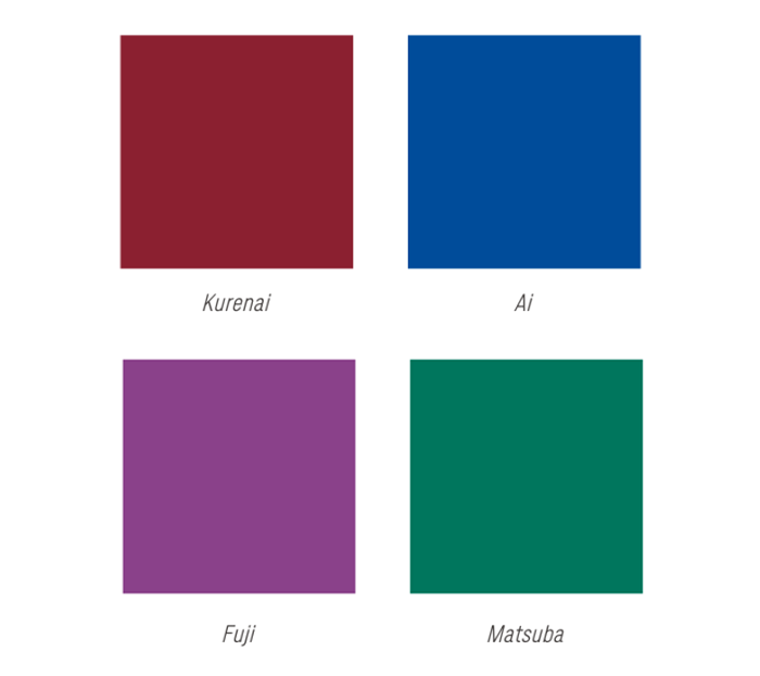 Jeu de couleurs utilisées pour la création des billets des Jeux Olympiques de Tokyo 2020