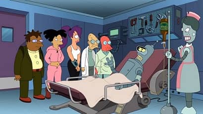 Futurama : Bender sur un lit d'hôpital