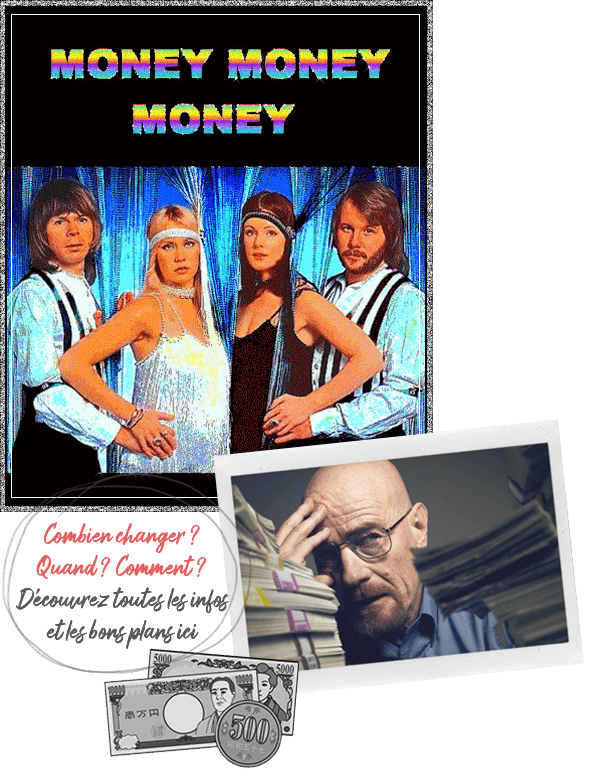 Album Money Money Money du groupe ABBA et pile de billets de banque